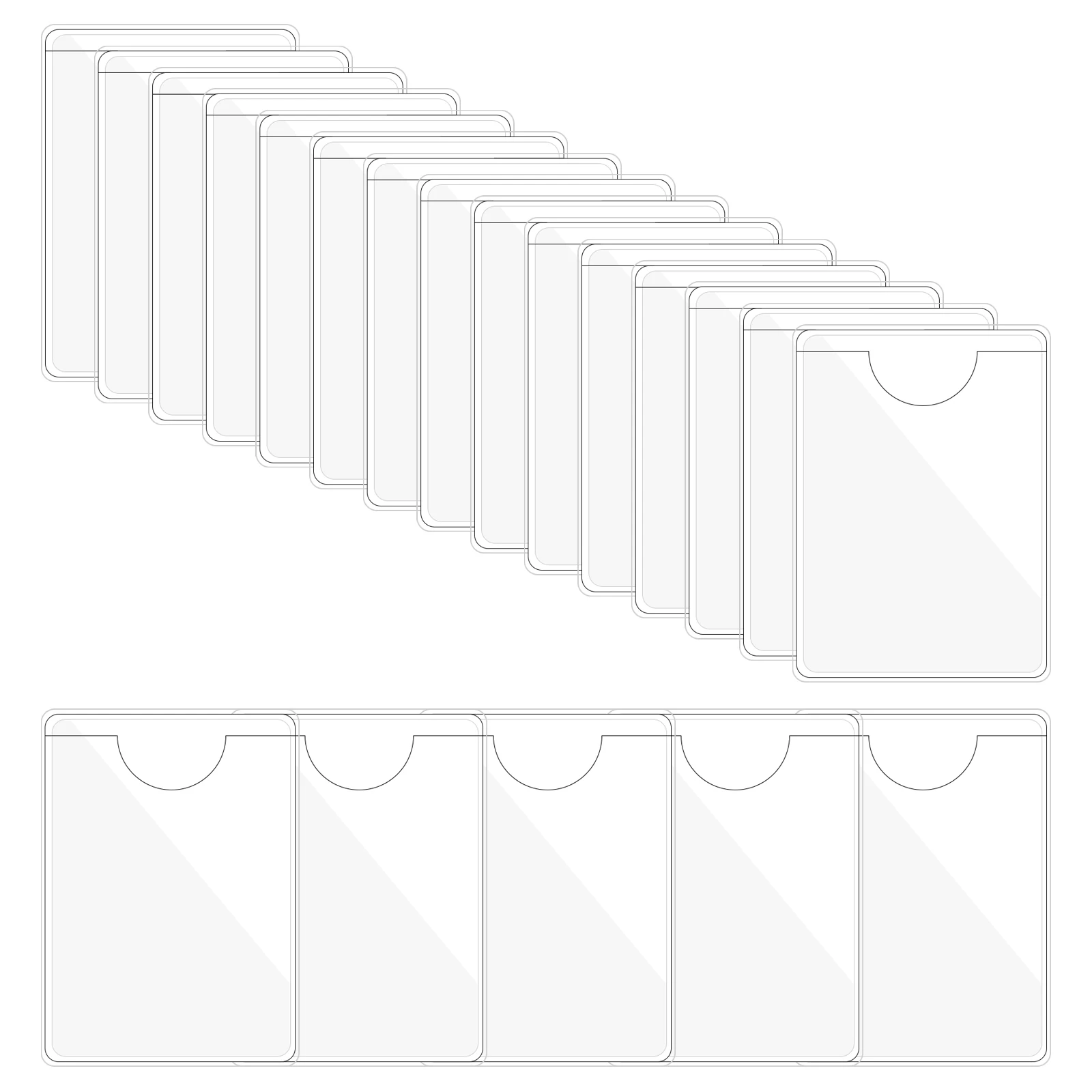 20/30 pezzi porta etichette autoadesivo tasche per carte maniche porta etichette porta carte trasparenti per biblioteca con apertura superiore per schede indice