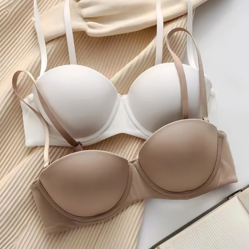 Đầm Liền Áo Lót Ngực Cho Nữ Gợi Cảm 1/2 Cúp Áo Bralette Push Up Bra Thoải Mái Vô Hình Áo 5 Nguyên Khối Màu Gợi Cảm