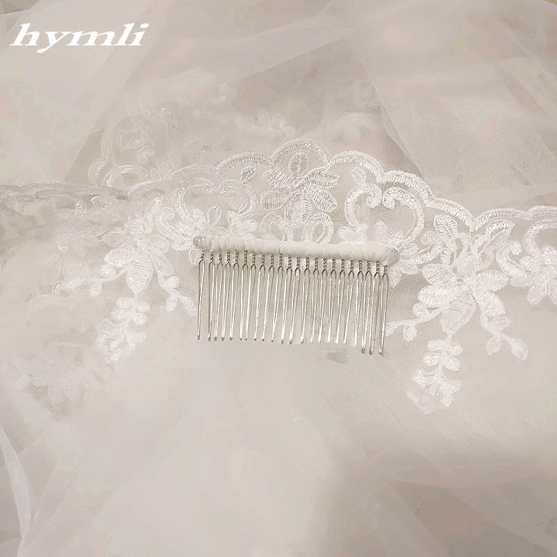 Brautschleier mit Spitzenrand, Hochzeitsschleier aus Mantilla-Spitze, Spitzenschleier mit gewelltem Rand, weicher, zarter Spitzenschleier, Hochzeitsschleier mit Kamm