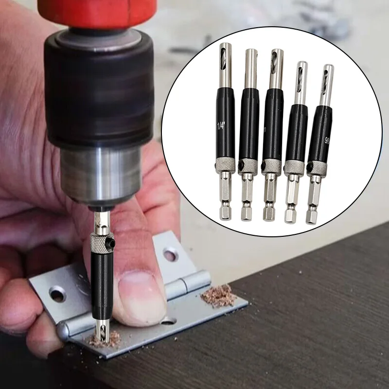 8pcs 4PCs Self Centering Hinge Drill Bits Woodworking Door Window Hinge Drill Bit Positioning Hole Opener
