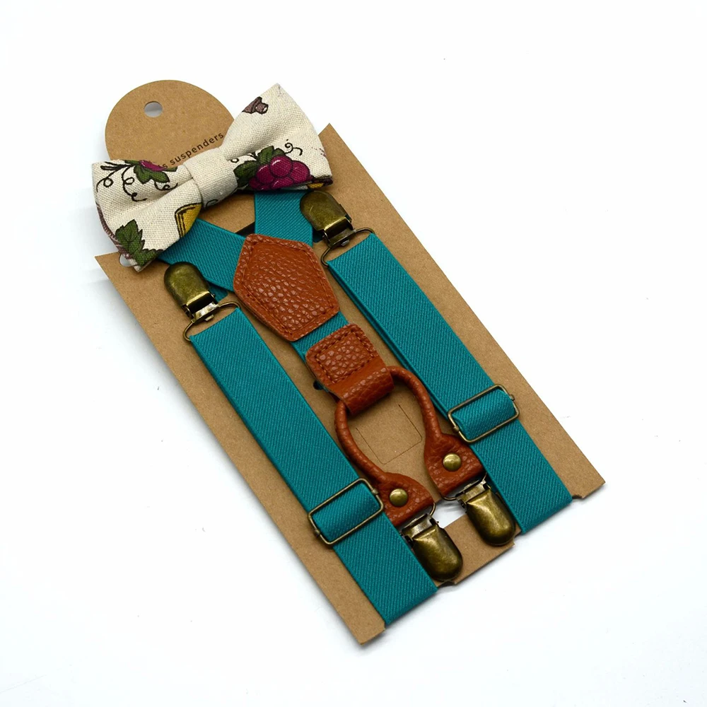 Conjunto de pajarita con tirantes elásticos ajustables para niños y niñas, accesorios de moda para fiesta de disfraces de cumpleaños y boda
