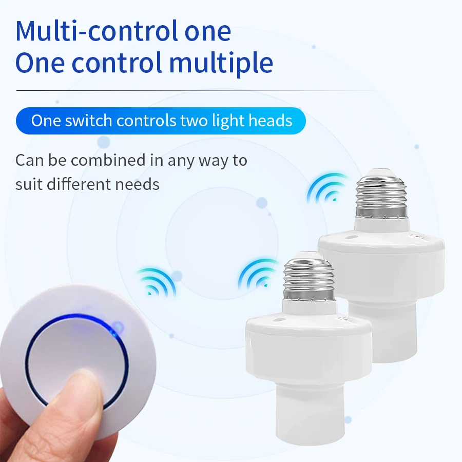 E27 suporte de lâmpada de controle remoto inteligente sem fio rf433mhz interruptor remoto quarto armazém lâmpada led controle remoto