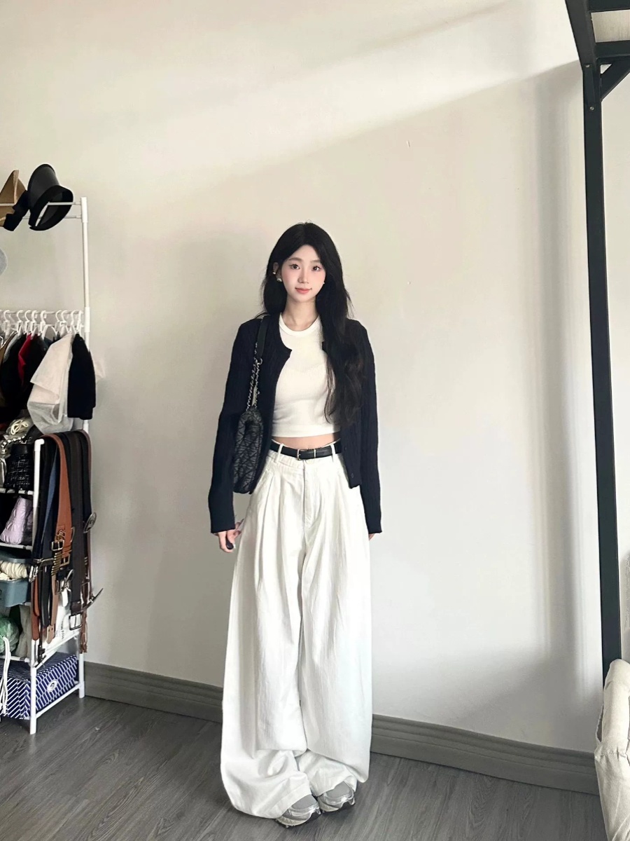 High Waist Wide Leg Jeans Women's Loose Fit Casual Straight Cut Long Pants Autumn Winter White Denim Vintage Sle Trousers