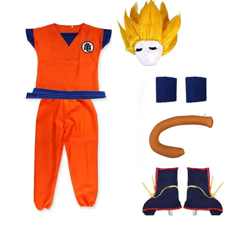 คอสเพลย์อะนิเมะเด็กSon Gokuเครื่องแต่งกายอะนิเมะคอสเพลย์HeroชุดวิกผมCarnivalใหม่