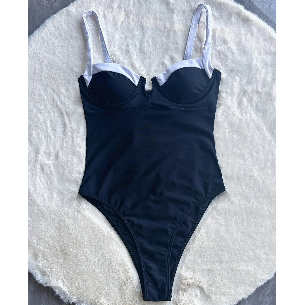 Push up maiô de uma peça para as mulheres sexy retalhos monokini banho 2024 maiô beachwear sem costas terno natação banhistas