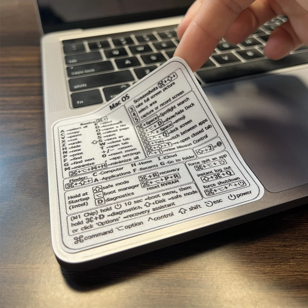 Shortcuts Sticker for Apple Mac OS System, 2023 New Shortcut key sticker for 13-16" MacBook Pro 13 /Air 13  Windows Palm Rest