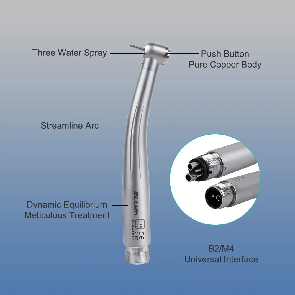 2/4 otwory Dental LED szybka rękojeść przycisk turbina powietrzna e-generator łożysko ceramiczne pojedyncze/potrójne narzędzia do rozpylania wody