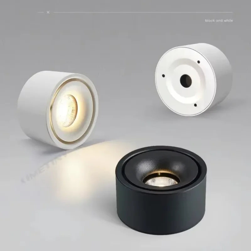 Chống Chói Bề Mặt Gắn Đèn LED Âm Trần Downlight Âm Trần Chiếu Điểm COB Không Mở Đầu Trần Điểm 7W/12W 15W 110V 22V Đèn Ốp Trần Tròn