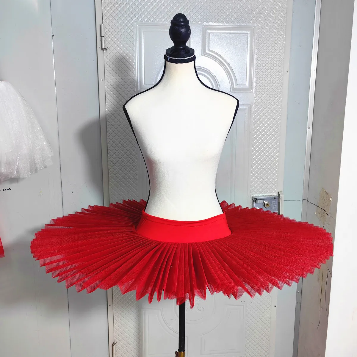Saia tutus de balé profissional para adultos e crianças, malha rígida, panqueca, dança do ventre, meninas, prática de crianças, lago dos cisnes branco