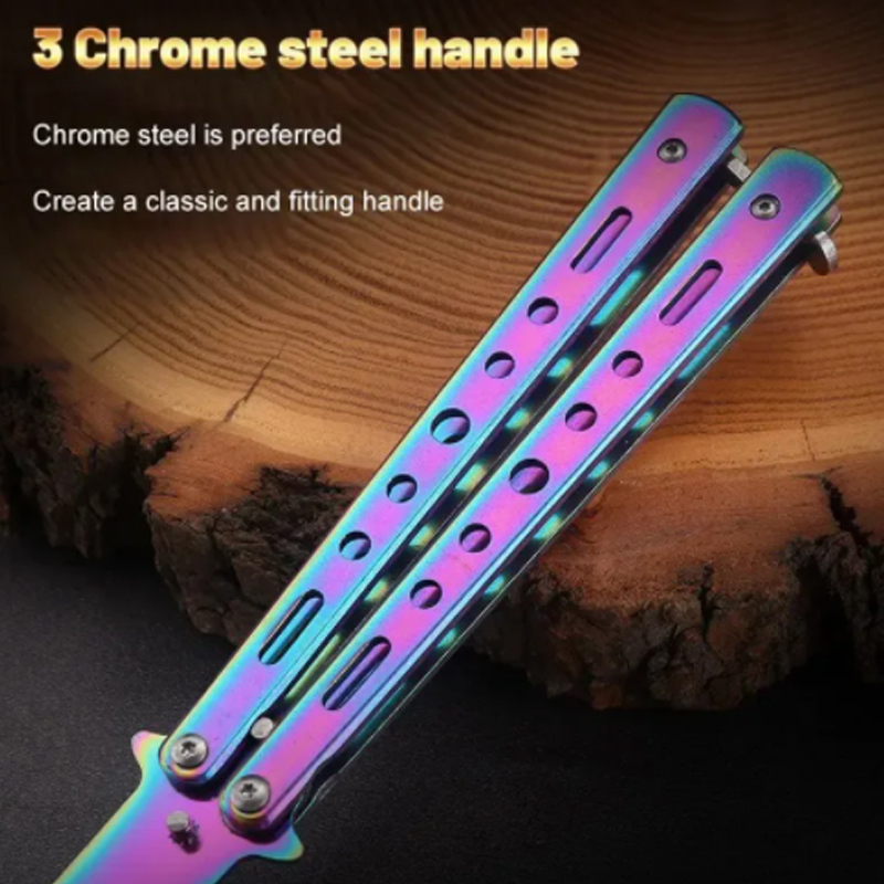 1PCS Foldable Comb Stainless Steel Butterfly Knife Comb Beard Moustache Brushe Salon Hairdressing Styling Tool