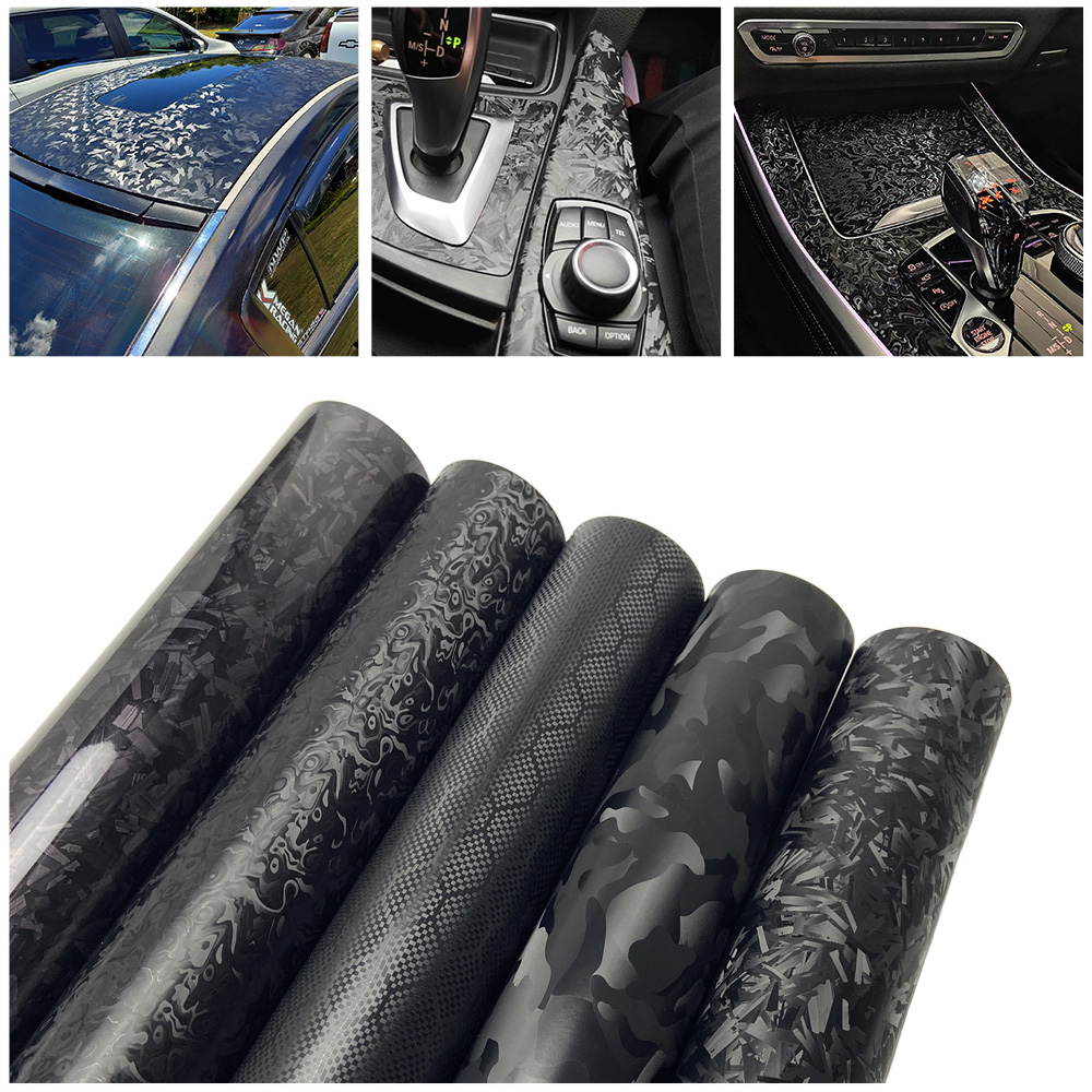 Черная кованая виниловая пленка из углеродного волокна, космическая шестигранная карбоновая пленка для автомобильной упаковки для интерьера и экстерьера автомобиля, мотоцикла