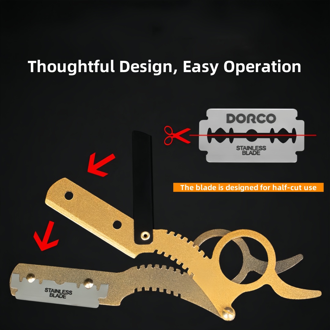 199-roestvrijstalen duimscheermes en traditioneel scheermes + knipschraper