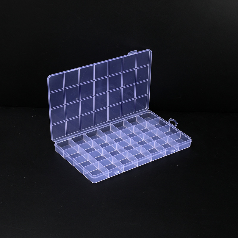 1 PC/28 固定グリッド収納ボックス透明プラスチックポータブルボックス、 DIY ビーズリングイヤリングネックレスジュエリー包装オーガナイザー