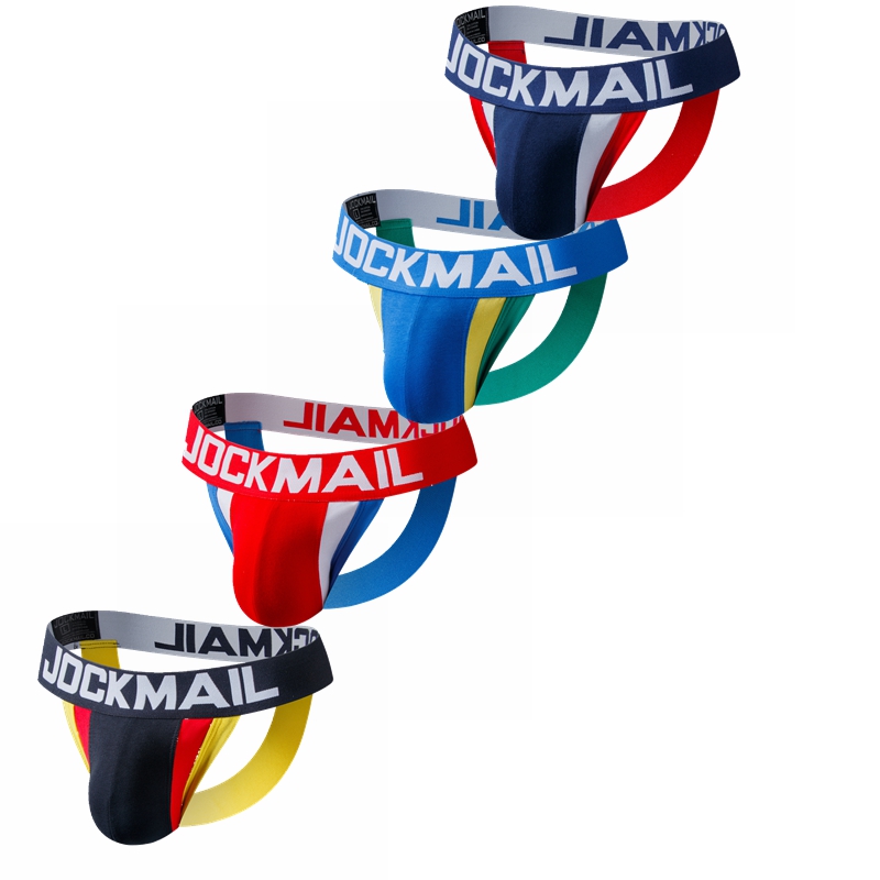 JOCKMAIL-ropa interior ajustada para hombre, suspensorio tipo Tanga de algodón, malla transpirable, correa Jock, cuerda erótica antideslizante, bolsa para pene Gay