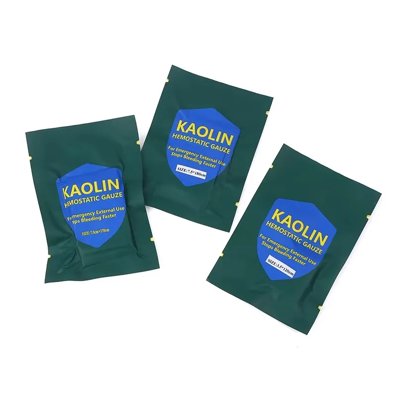 4 ขนาด Hemostatic Gauze COMBAT การบาดเจ็บฉุกเฉิน Z-พับที่ละลายน้ําได้สําหรับ Ifak ยุทธวิธีทหาร First Aid Kit บาดแผลทางการแพทย์ Dressing