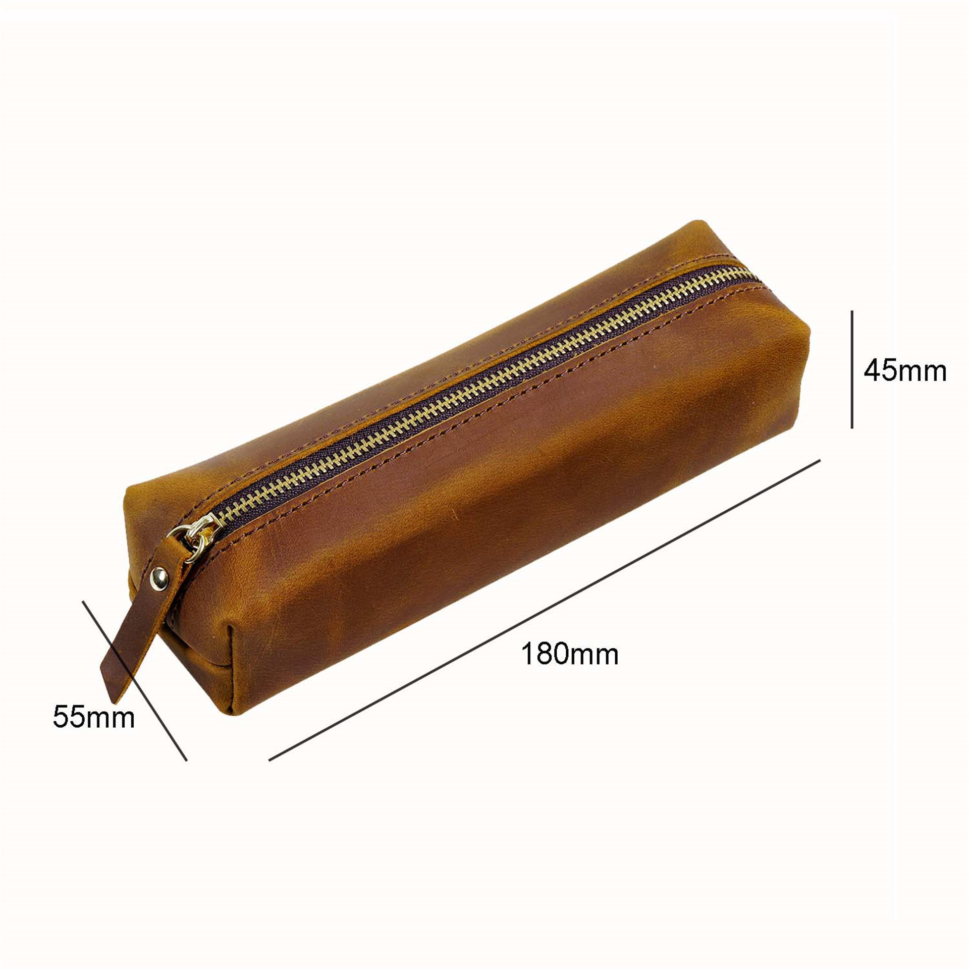 Vòng Tay Da Thật Chính Hãng Da Dây Kéo Túi Bút Retro Trung Lập Công Suất Lớn Đựng Trường Văn Phòng Phẩm Bán Buôn