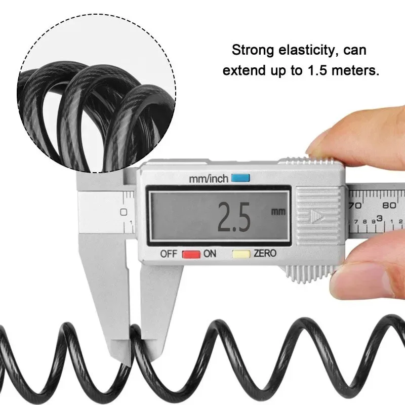 Motorcycle Bicycle Anti-Theft Chain 4-Digit Password Combination Helmet Lock Safety Portable Cable Lock Durable Wire Rope