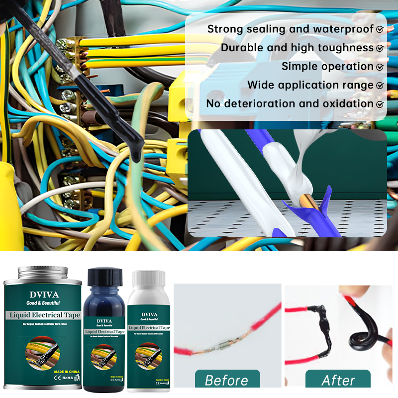 15~300ml Liquid Electrical Tape Waterproof Insulating Tape Sealant Electrical Wire Cable Coat Repair Glue Liquid Insulation Glue