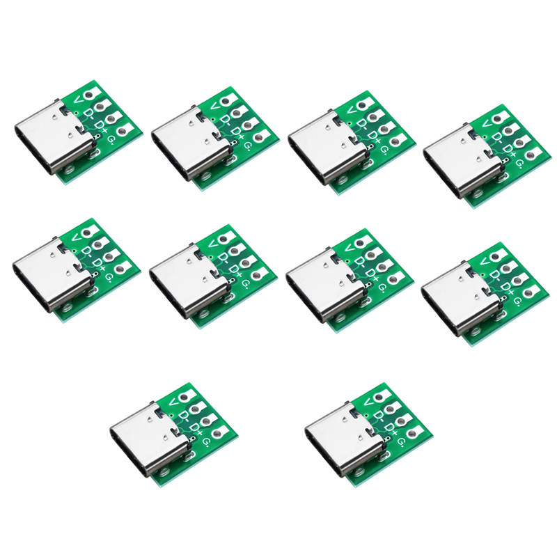 Conector tipo C USB 3,1 tipo C, adaptador de placa PCB de prueba de 16 pines, toma para transferencia de Cable de línea de datos, 10/5 Uds.