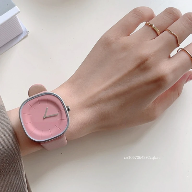 ผู้หญิงหรูหรานาฬิกา Minimalism Square Dial สายหนังนาฬิกาควอตซ์ใหม่นาฬิกาคู่นาฬิกาข้อมือ Montre Femme Reloj