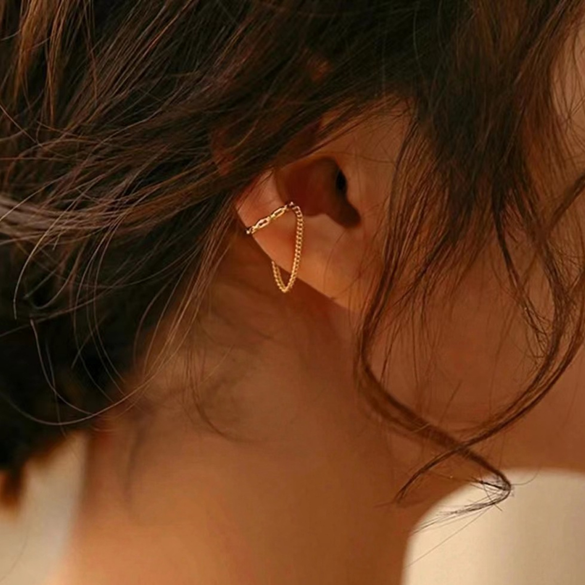 1 PC Colore Oro Moda Minilista Senza Penetranti Polsino Dell'orecchio Orecchini Per La Donna Falso Penetranti Earcuff Clip Orecchini Per Le Donne Polsini