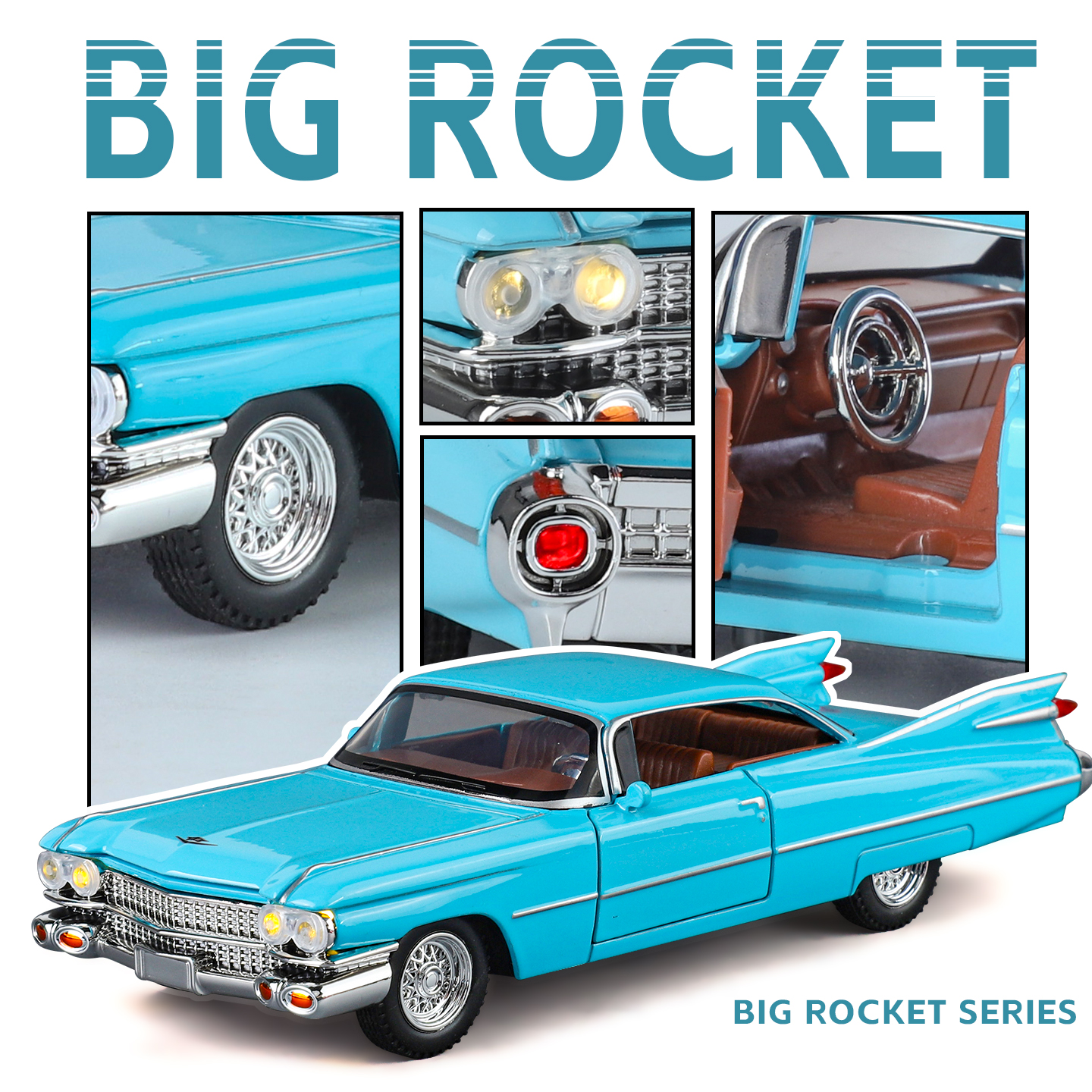 1:32 coole grote raket legering model auto, hoogwaardige legering autospeelgoed, prachtige decoraties, kerstcadeaus