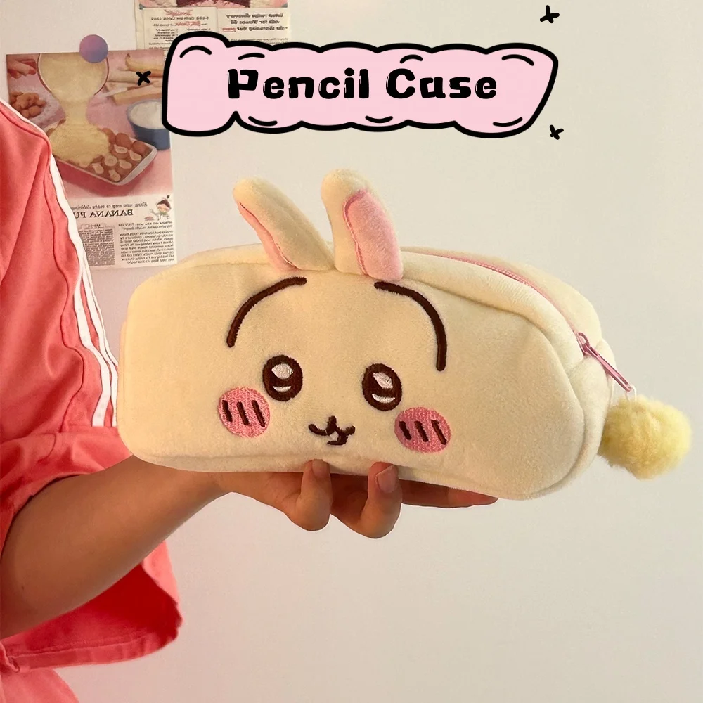 Chiikawa Federmäppchen Usagi Hachiware Plüsch Büro Schule Schreibwaren Stifttasche Tragbare Kosmetiktasche Mädchen Junge Studenten Geschenke