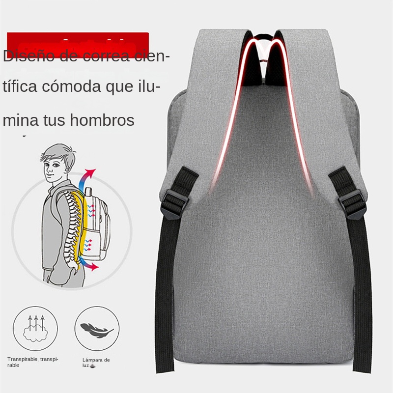Mochila De Negocios impermeable para hombre, morral escolar con USB de 15,6 pulgadas, para ordenador portátil, de gran capacidad