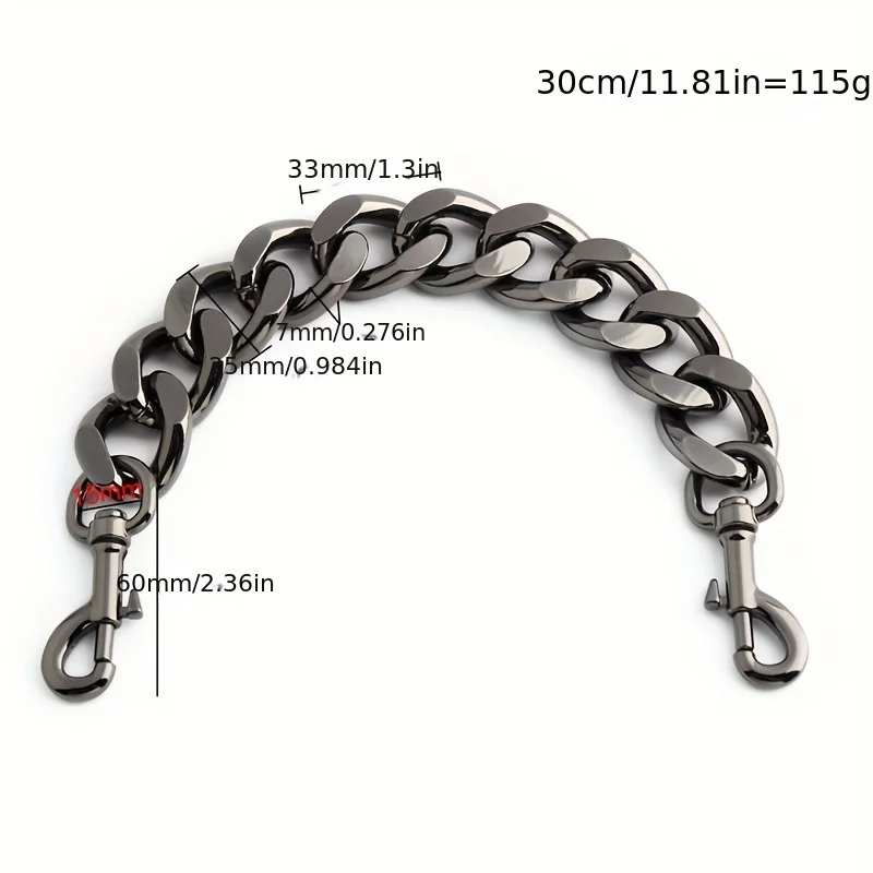 1PC High Quality Crossbody Shoulder Bag Metal Thick Chain Underarm Bag Shoulder Strap Decoration Extended Aluminum Chain