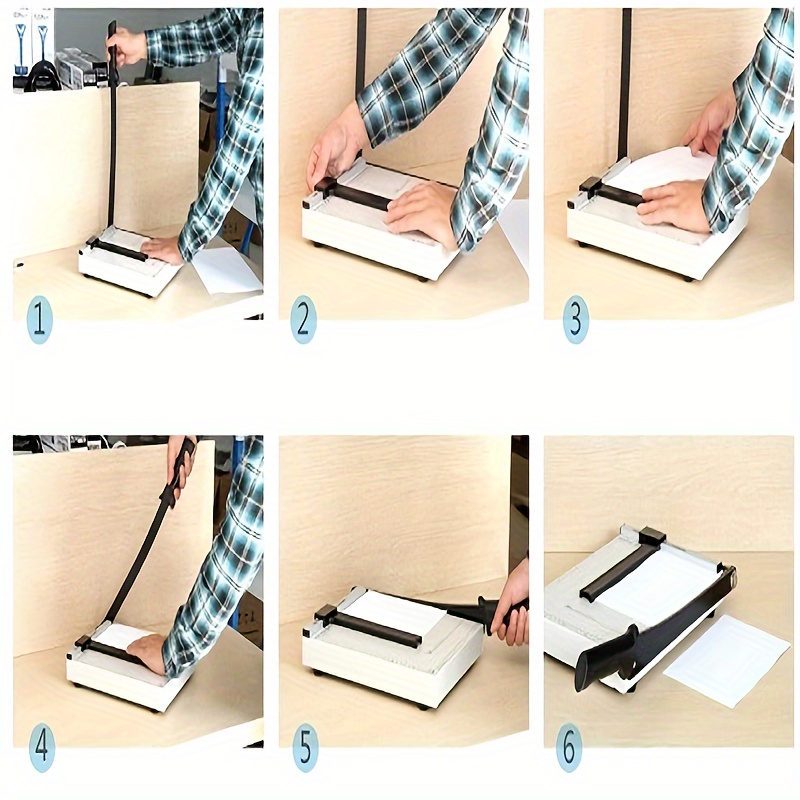 Herramienta de corte de papel A4 resistente con base metálica duradera: cortes precisos de 300 mm, capacidad de 10 páginas