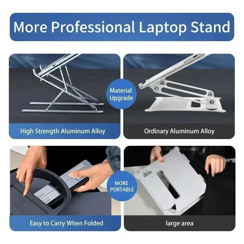 新しい N8 調節可能なラップトップスタンドアルミ Macbook タブレットノートブックスタンドテーブル冷却パッド折りたたみラップトップホルダー