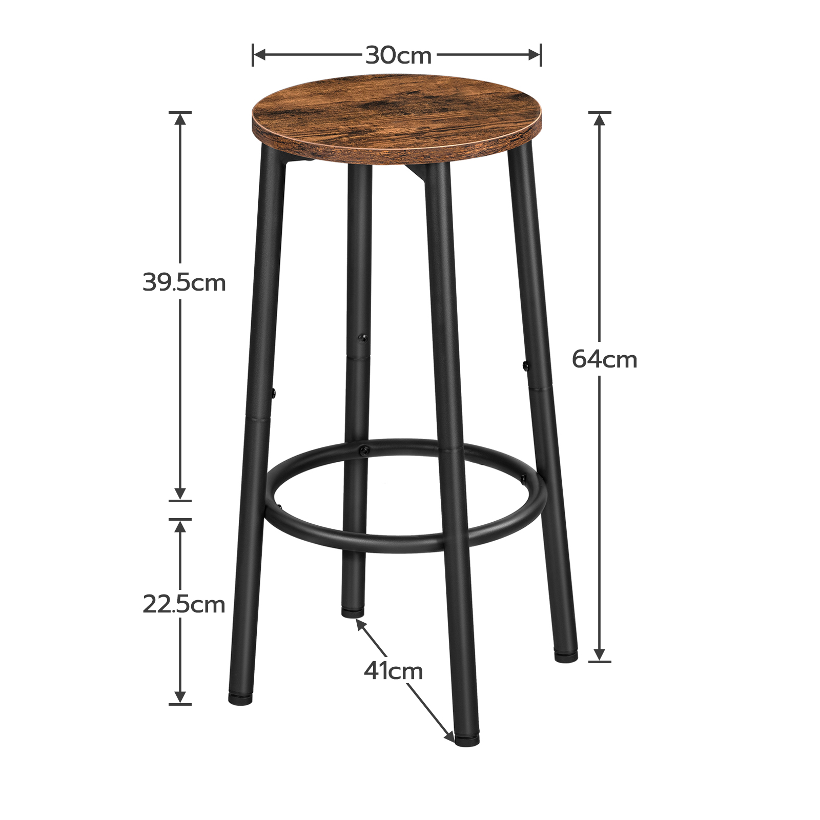 Hoebro-taburetes altos de madera con patas de Metal para Bar, asiento con reposapiés para mostrador de cocina, accesorios nórdicos para Pub, 2 piezas