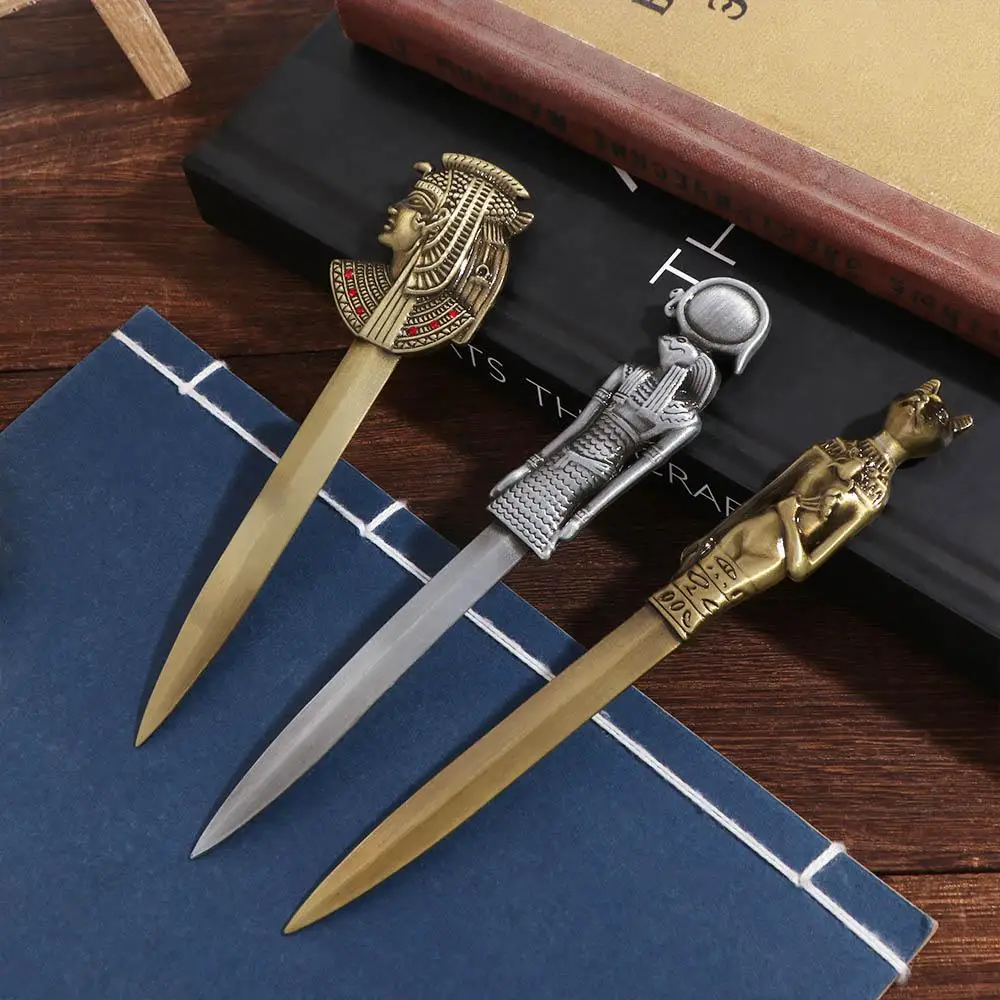 Egyptian Pyramid Pharaoh Envelope Opener DIY Crafts Tool Letter Opening Tool Express Opener Metal Zinc Alloy Exquisite Gift