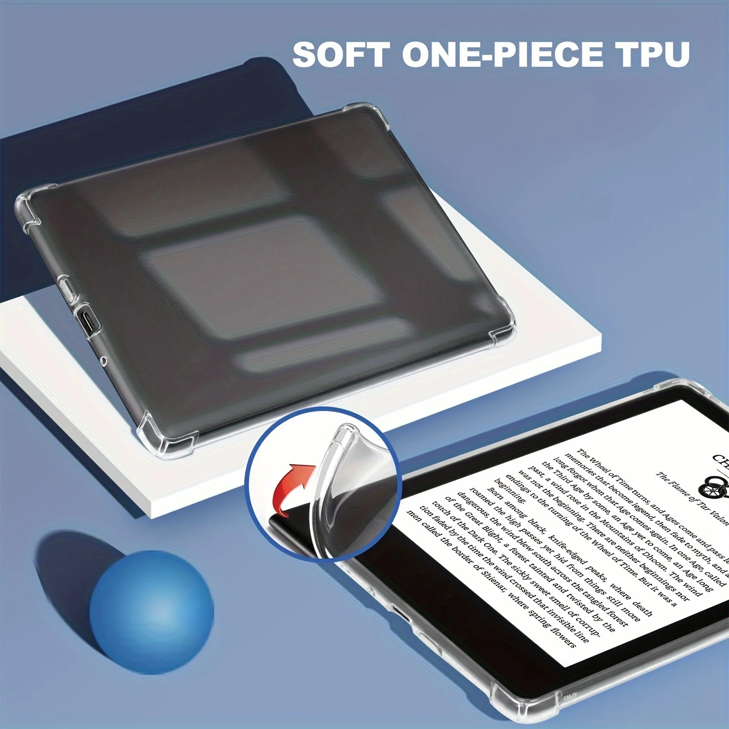 Clear Case for Kindle Paperwhite 5 4 3 2 1, for Kindle 11th/10th Generation, TPU Back Cover, Ultra Slim TPU Soft Cover