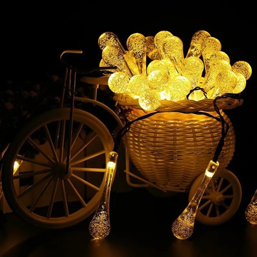 Waterdruppeltjes zonne-strijkers waterdichte buitendecoratie Garland Fariy Lights kerst bruiloft feesttuin