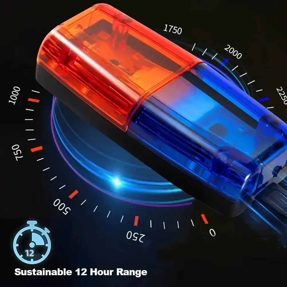 Police Light LED Red Blue Shoulder Lamp Caution Emergency Warning Safety Lights USB Rechargeable with Clip White Lighting Torch