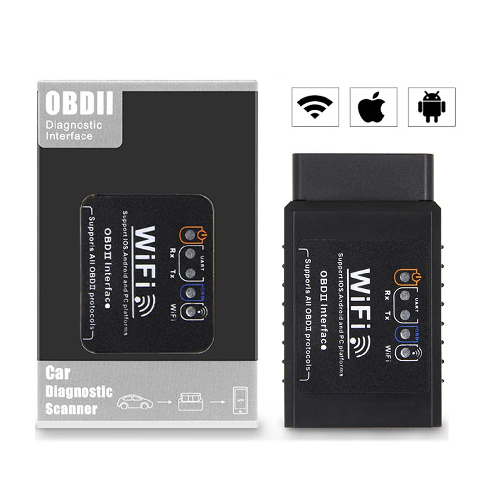ELM327 WIFI V1.5 escáner OBD2 para coche herramienta de diagnóstico de luz del motor Detector de fallos de coche adecuado para iOS y Android