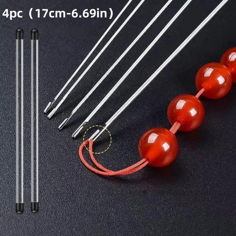 Conjunto de agulhas de contas de 4 peças, abertura lateral, usado para rosquear fios de contas, prático e conveniente, ferramenta de fabricação de joias diy