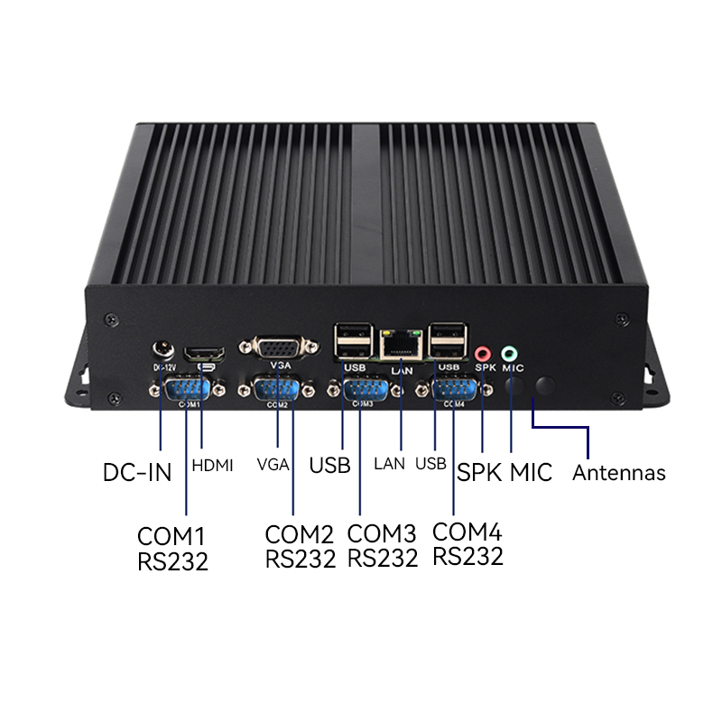 XCY X26G Mini PC industrial compatible con Windows XP/7/8/10 Linux Intel i5-3317U 1037U 4x COM RS232 8x USB HDMI VGA Mini PCIE LVDS