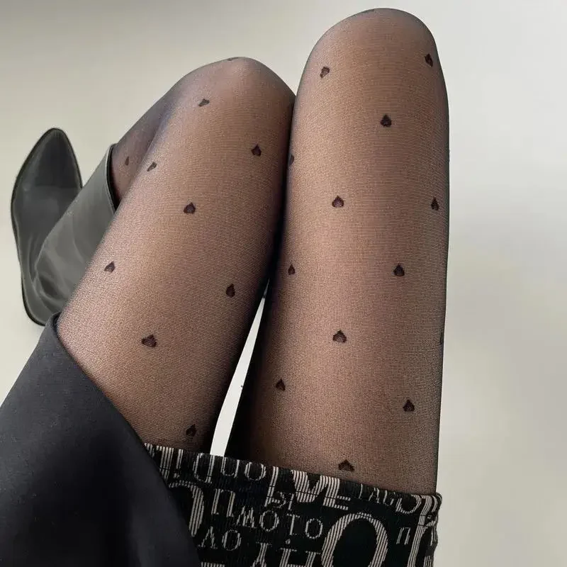 Medias clásicas de seda con lunares pequeños para mujer, medias finas Vintage, pantimedias para mujer, medias sexis de verano