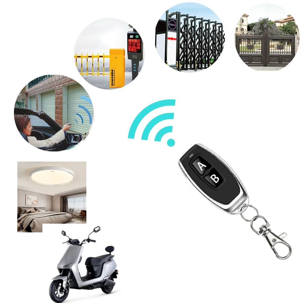 Control remoto inalámbrico RF de 433/315MHz, copia de código, 2 botones para abridor de puerta de garaje, automatización del hogar, alarma de coche