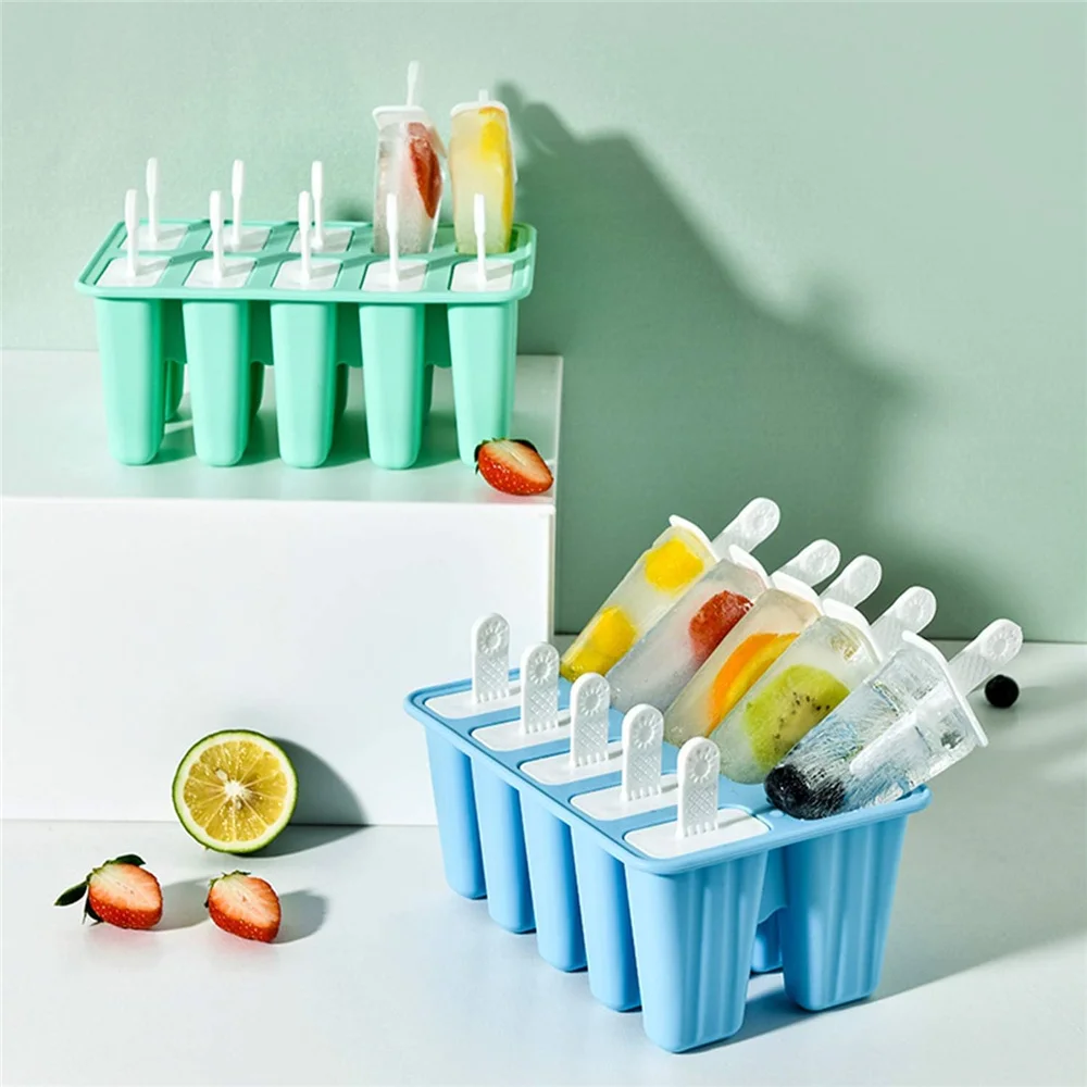 Popsicle molds 10 Pieces Popsicle Molds Silicone BPA Free Ice Pop Easy Release Popsicle Mold 10 sticks Ice Pop Easy Release Mold