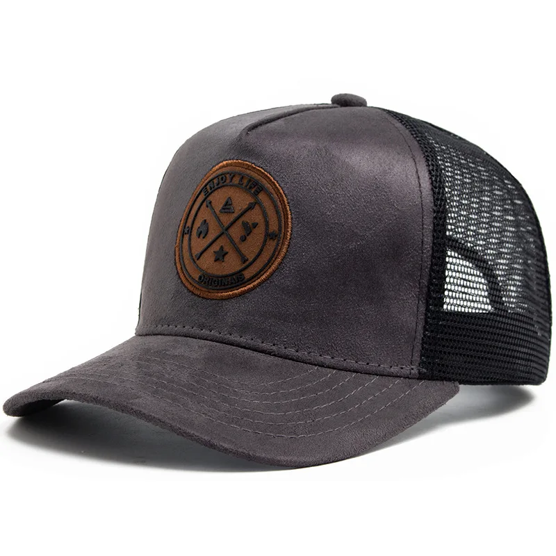 Gorra de béisbol de malla para las cuatro estaciones, moda informal para hombres y mujeres, transpirable, con icono de letras, gorras de camionero de HipHop Unisex, sombrero para deportes al aire libre para papá