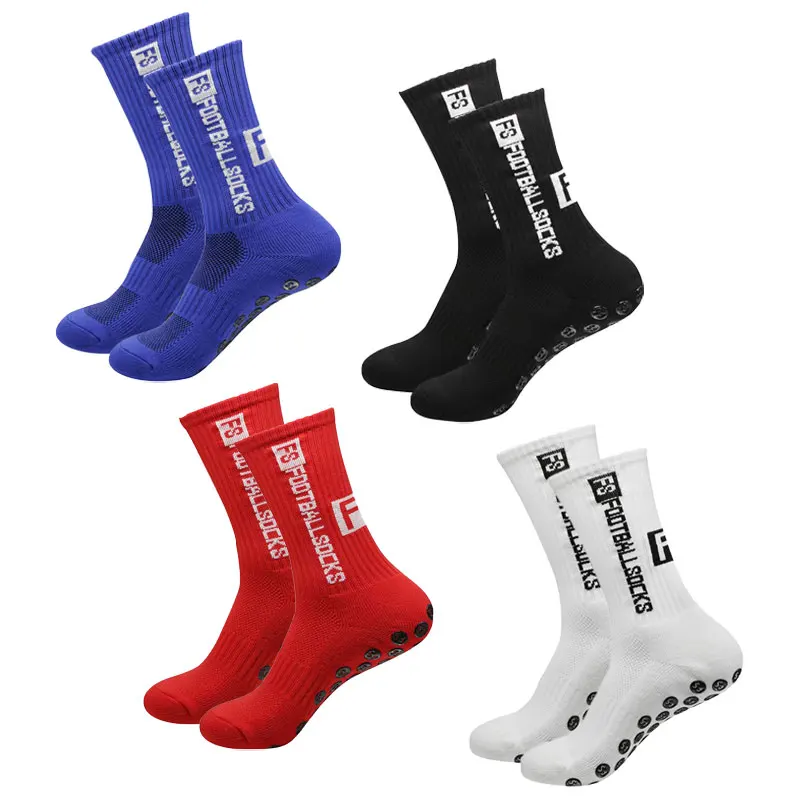 4 pares de calcetines de fútbol calcetines deportivos antideslizantes calcetines de baloncesto calcetines de fútbol de algodón antideslizantes de goma