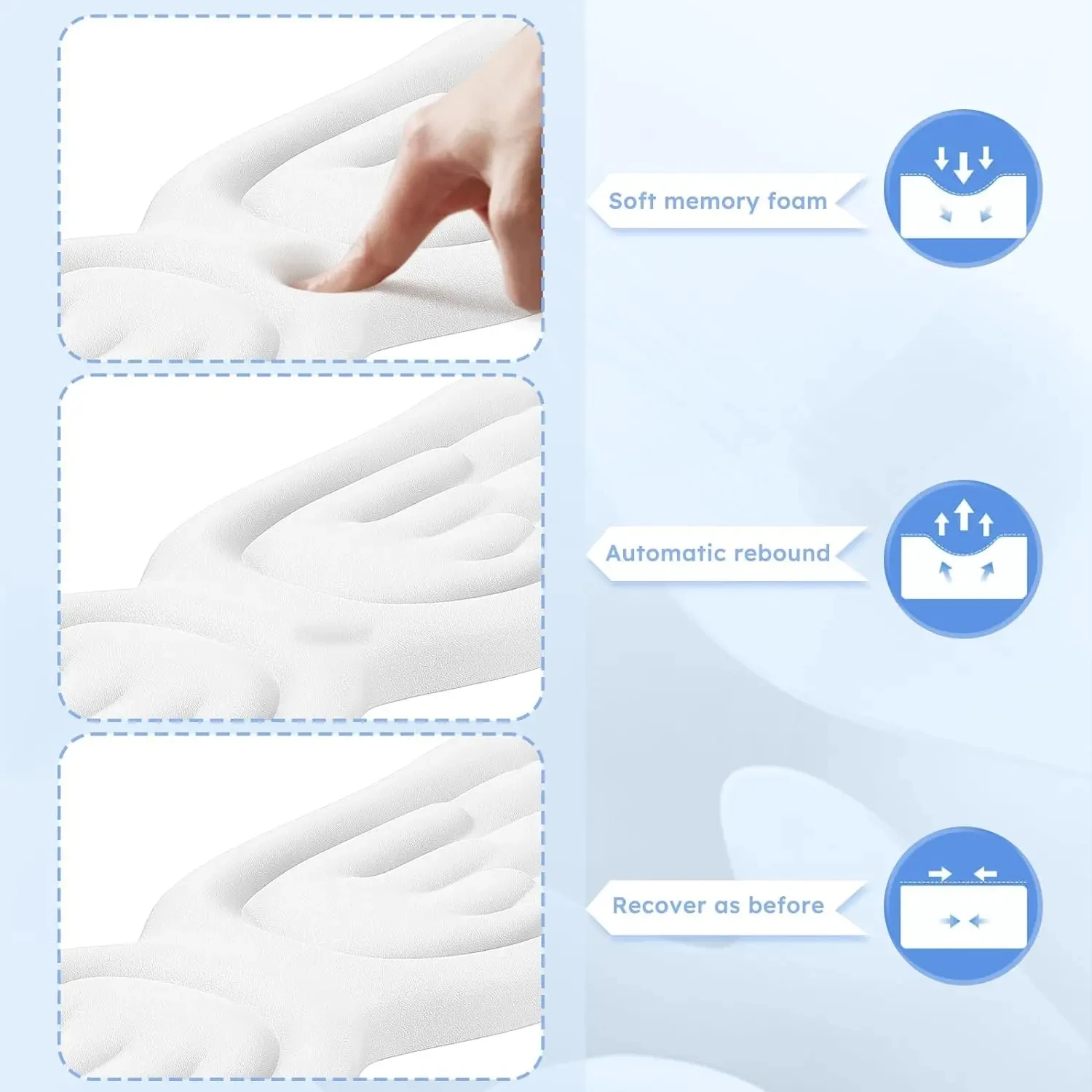 Keyboard Mouse Wrist Rest Angel Wing Memory Foam Mouse Pad Set Wrist Support Ergonomic Non-Slip for Computer Laptop Easy Typing