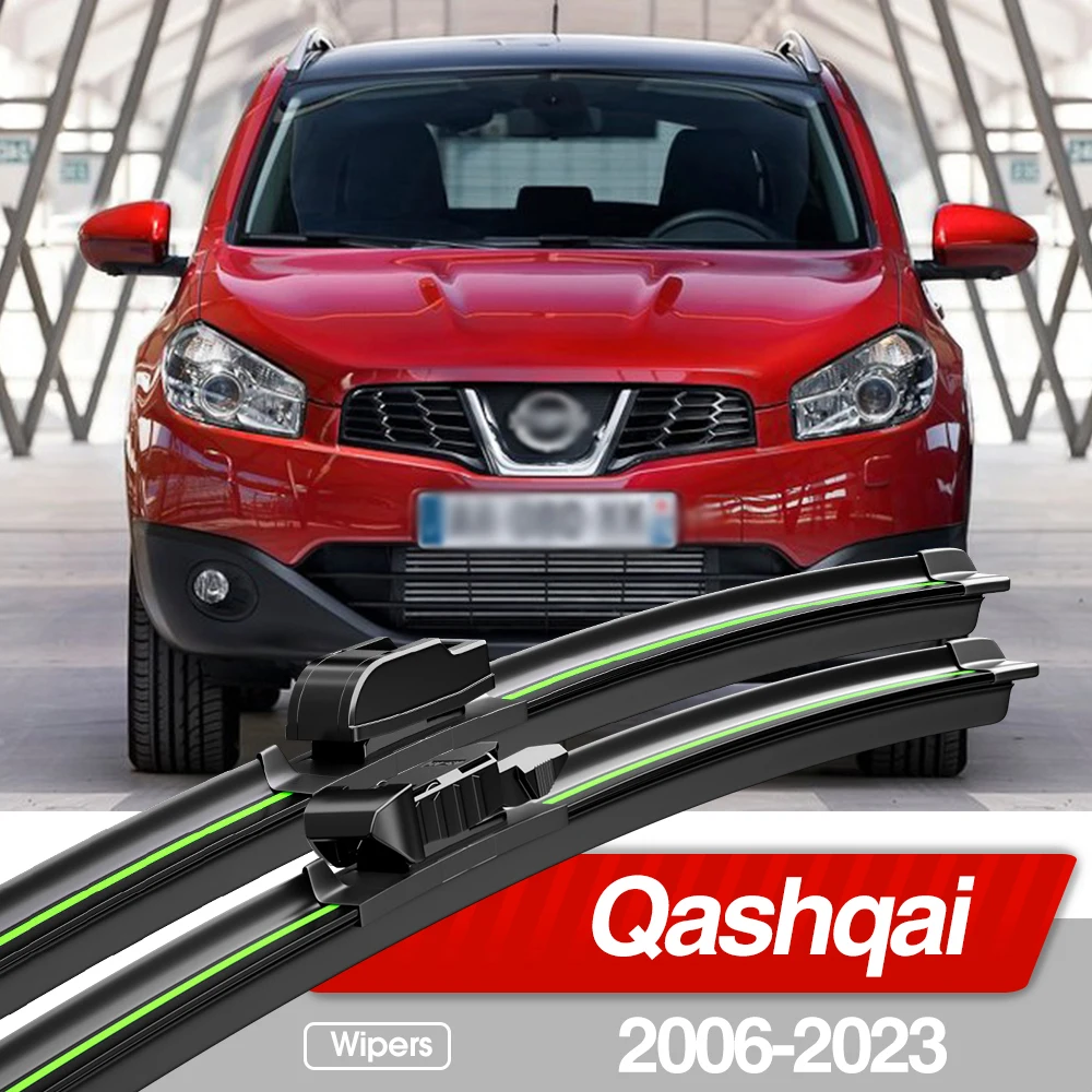 Escobillas de limpiaparabrisas delanteras para Nissan Qashqai J10 J11 J12 2006-2023, accesorios de ventana de parabrisas 2x, 2007, 2009, 2013, 2014, 2020