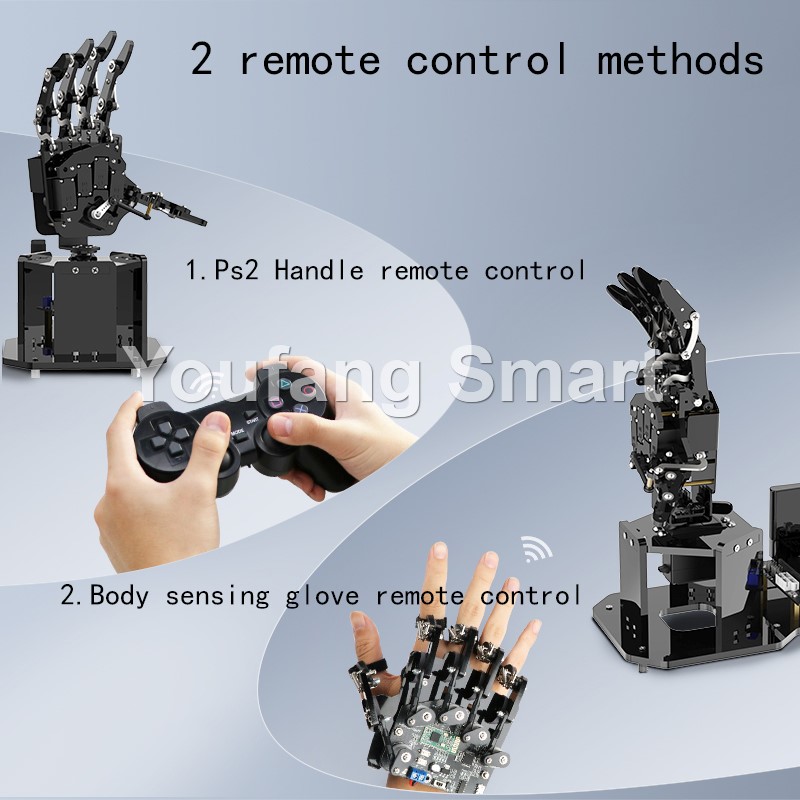 Haste para arduino stm32 robô biônico palma mão manipulador código de código de código aberto 5 mãos kit educacional com ps2/luvas somatossensoriais