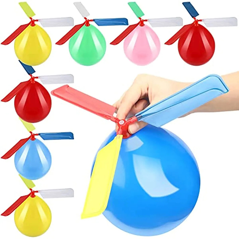 6 uds globo de aire helicóptero de juguete globo divertido ortable helicóptero al aire libre volando niños fiesta de cumpleaños juego del Día de los niños