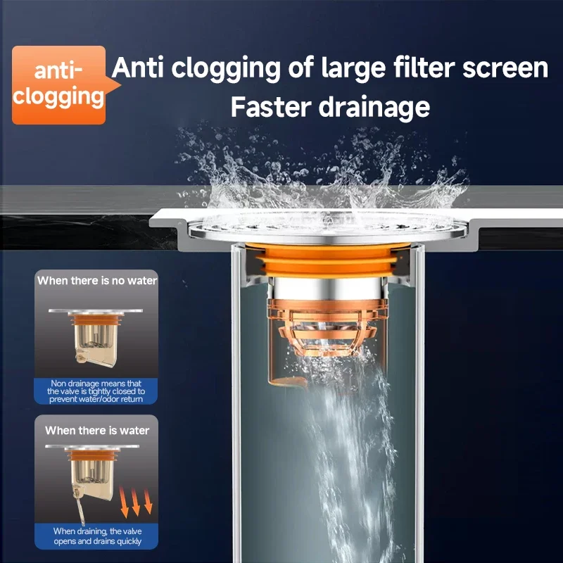 Dreno de chão magnético com fechamento automático, à prova de odor e insetos, desodorante, anti-odor, sem cheiro, banheiro, esgoto, chuveiro