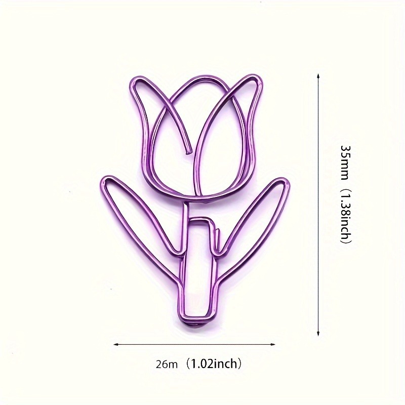40 шт., металлические зажимы для бумаги в форме тюльпана